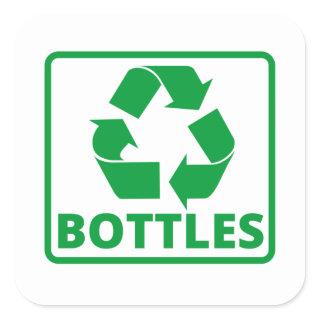 Recycling bottles sign classic  square sticker