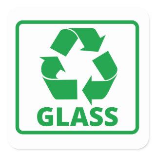 Recycling glass sign classic  square sticker