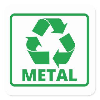 Recycling metal sign classic  square sticker