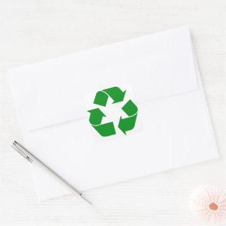 Recycling Symbol - Green Square Sticker