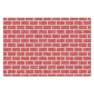 Red 8-Bit Computer Game Look Bricks Pattern Tissue Paper