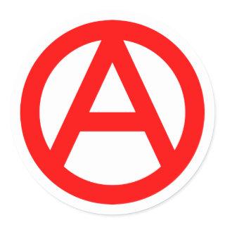 RED Anarchy symbol Classic Round Sticker