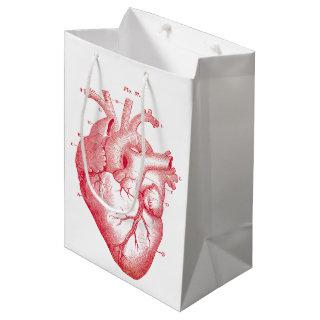 Red Anatomical Heart Vintage Print Medium Gift Bag
