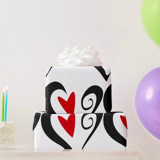 Red and Black Abstract Heart Modern Romantic