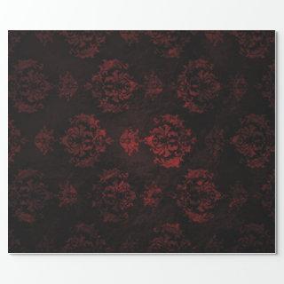 Red and Black Damask Gift Wrap
