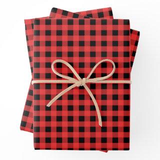 Red and Black Gingham Pattern Christmas  Sheets