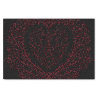 Red and Black Heart Gothic Wedding Tissue Paper