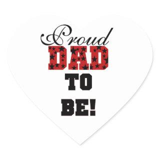 Red and Black Proud Dad to Be Gifts Heart Sticker