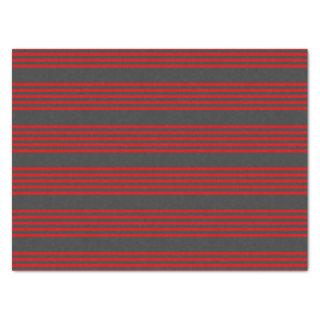 Red and charcoal five stripe pattern tissue paper