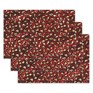 Red and Gold Leopard Print  Sheets