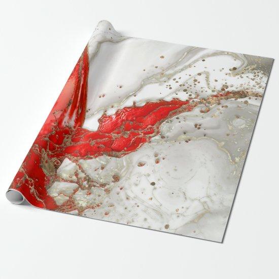Red and gold Liquid Marble Splash