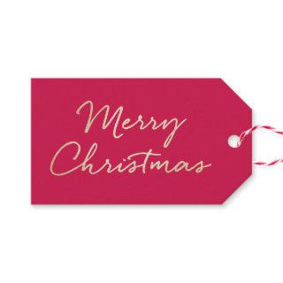 Red and Gold Merry Christmas Gift Tag