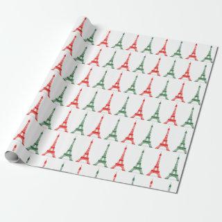 Red and Green Christmas French Theme Eiffel Towers