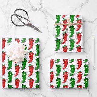 Red And Green Pepper Divas Cartoon Pattern  Sheets