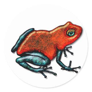 Red and Green Poison Dart Frog Classic Round Sticker