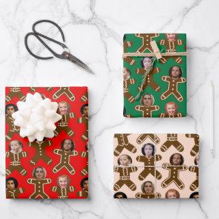 Red and Green Six Photo Gingerbread People Holiday  Sheets
