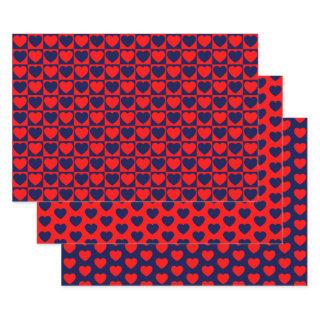 Red and Navy Blue Heart  Sheets