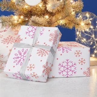 Red and Orange Snowflakes Modern Christmas