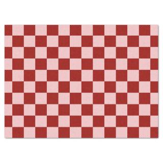Red and Pink Checkerboard Tissue Paper