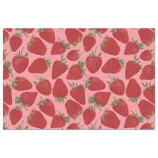 Red and Pink Strawberries Patterned Tissue Paper