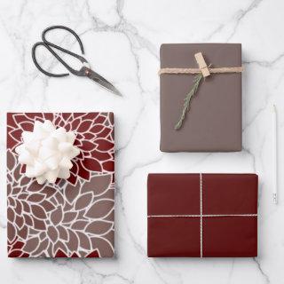 Red and silver dahlias   sheets