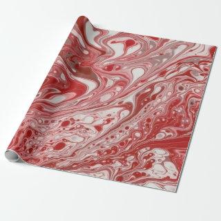 Red and White Acrylic Pour Seamless