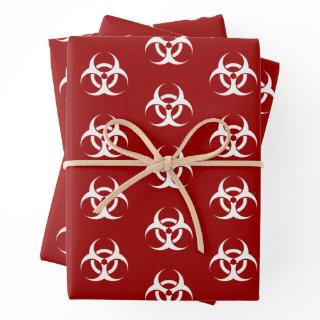 Red and White Biohazard  Sheets