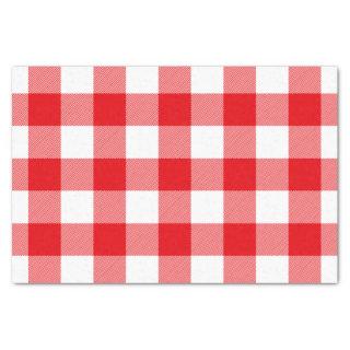 Red and White Buffalo Check Pattern Tissue Paper