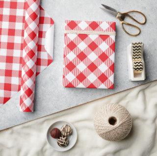 Red and white buffalo plaid pattern