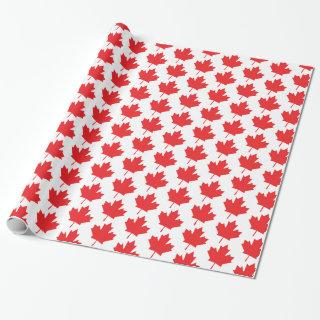 Red and White Canadian Maple Leaf Pattern