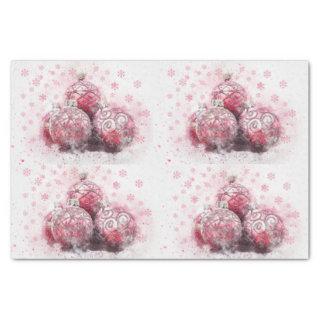 Red and White Christmas Ornaments Tissue Paper