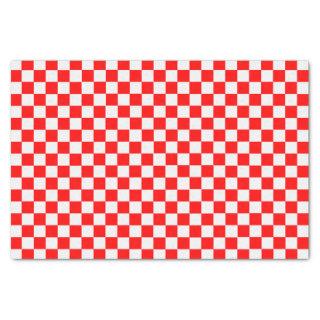Red And White Classic Checkerboard Tissue Paper