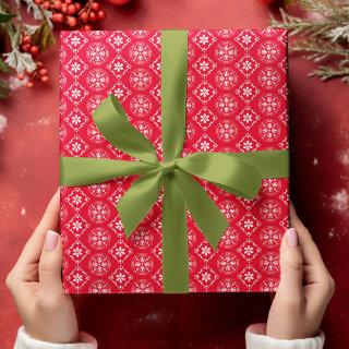 Red and White Classic Snowflake Pattern