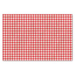 Red and White Houndstooth Pattern Tissue Paper