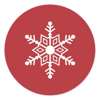 red and white modern snowflake sticker