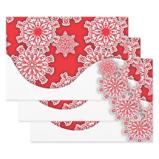 Red and White Nordic Festive Christmas Snowflakes  Sheets