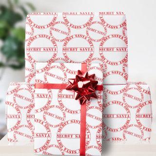 Red and White Secret Santa Gift Typography Festive