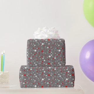 Red and White Stars On Gray