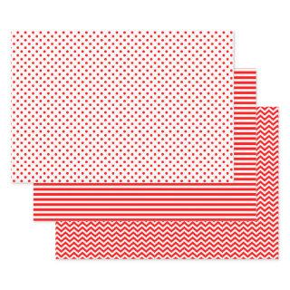 Red and White Stripes Chevron Polka Dots  Sheets