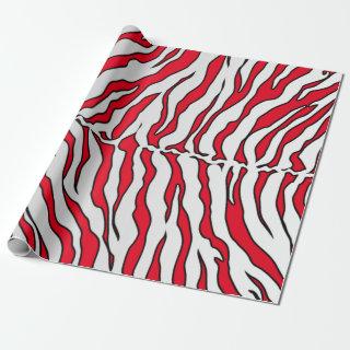 Red And White Tiger Stripes Animal Print