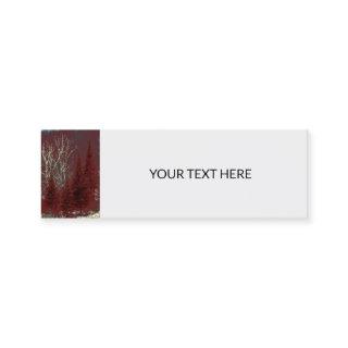 Red and White Trees Mini Tags Business Cards
