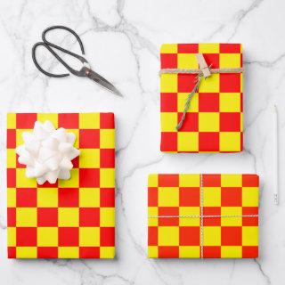 Red and Yellow Checkered Vintage  Sheets