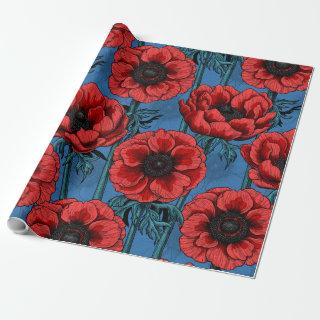 Red anemone garden