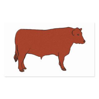 Red Angus Bull Rectangular Sticker