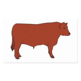 Red Angus Bull Rectangular Sticker