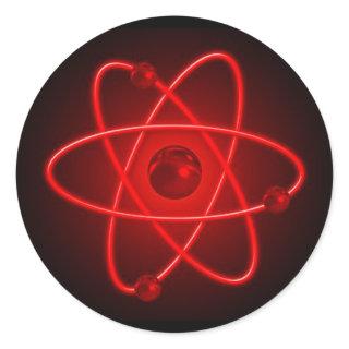 Red Atom Classic Round Sticker