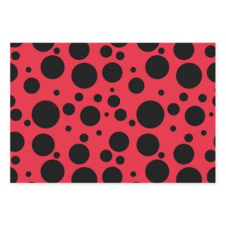Red background and black dots pattern   sheets