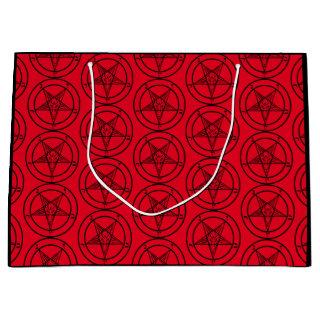 Red Baphomet Pentagram Large Gift Bag
