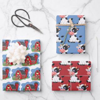 Red Barn and Cow  Set