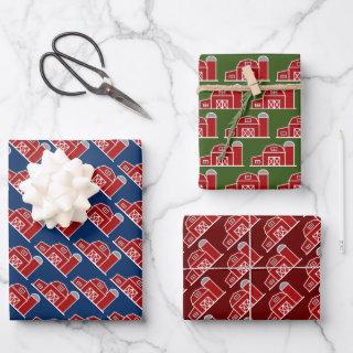 Red barn farm house and silo custom Christmas  Sheets